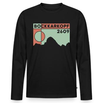 Bockkarkopf Überschreitung Besteigung Wandern Tour - Männer Premium Bio Langarmshirt - Schwarz - Vorne - Nico (187cm)