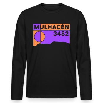 Mulhacén Tour Beteigen Randonnée Sierra Nevada Espagne - T-shirt manches longues Premium bio Homme - noir - Devant - Nico (187cm)