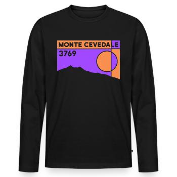 Monte Cevedale Hiking High Altitude Ski Tour Souvenir - Men's Premium Organic Long Sleeve Shirt - black - Front - Nico (187cm)