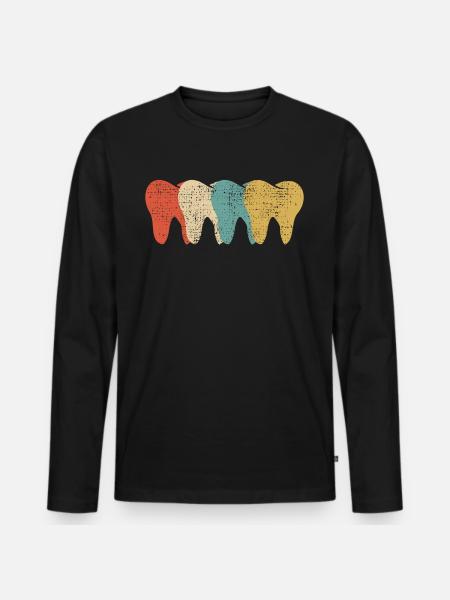 Tandlæge tandlæge tandlæge tandlæge tekniker - Premium økologisk langærmet T-shirt til mænd - sort
