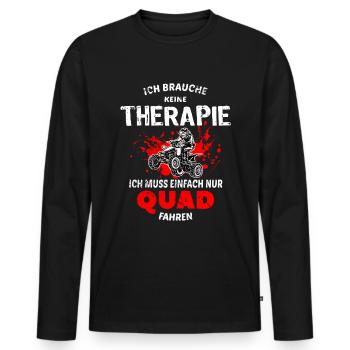 Quad thérapie orthographique - T-shirt manches longues Premium bio Homme - noir - Devant - Nico (187cm)