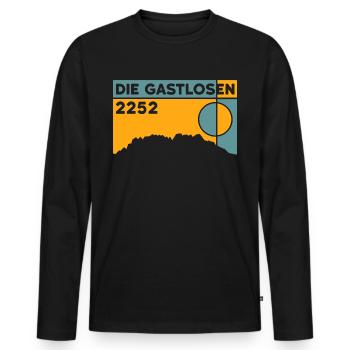 La randonnée hospitalière Tour de montagne Souvenirs Escalade - T-shirt manches longues Premium bio Homme - noir - Devant - Nico (187cm)