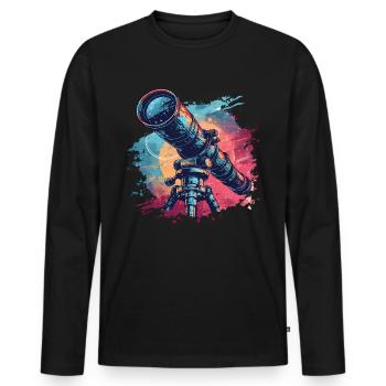 Telescope Astronomy Astrophotography - Men's Premium Organic Long Sleeve Shirt - black - Front - Nico (187cm)