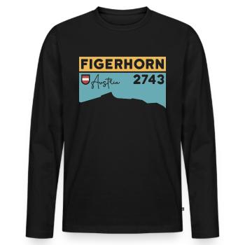 Figerhorn Sunrise Ascent Randonnée Randonnée - T-shirt manches longues Premium bio Homme - noir - Devant - Nico (187cm)