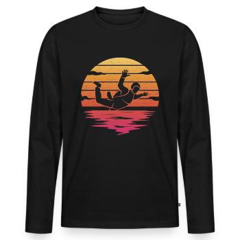 Fallschirmspringer Skydiver Skydiving Fallschirm - Männer Premium Bio Langarmshirt - Schwarz - Vorne - Nico (187cm)