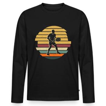 Joueur de tennis Vintage Tennis Club Joueur de tennis - T-shirt manches longues Premium bio Homme - noir - Devant - Nico (187cm)