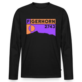 Figerhorn Sunrise Ascent Hike Hiking - Men's Premium Organic Long Sleeve Shirt - black - Front - Nico (187cm)
