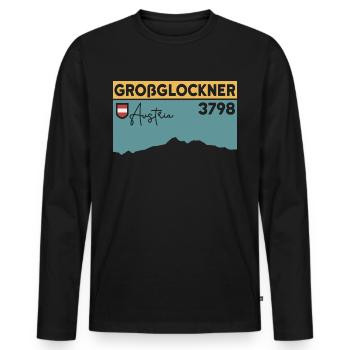Großglockner Besteigung Tour Finisher Andenken - Männer Premium Bio Langarmshirt - Schwarz - Vorne - Nico (187cm)