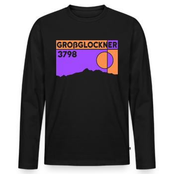 Großglockner Besteigung Skitour Bergtour Andenken - Männer Premium Bio Langarmshirt - Schwarz - Vorne - Nico (187cm)