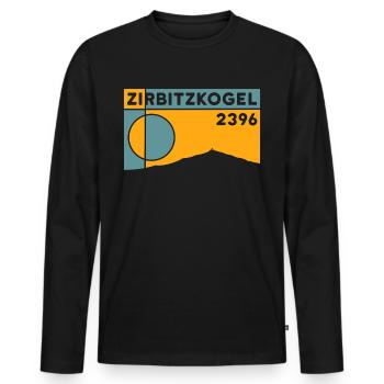 Zirbitzkogel Trailrunning Wandern Zirbitz Trail - Männer Premium Bio Langarmshirt - Schwarz - Vorne - Nico (187cm)