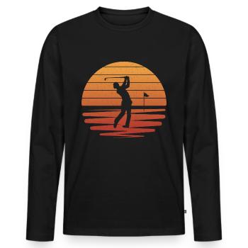 Golf Golfer Girl Golfspieler Golfen - Männer Premium Bio Langarmshirt - Schwarz - Vorne - Nico (187cm)
