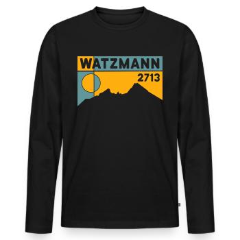 Watzmann Mountain Crossing Randonnée Berchtesgaden - T-shirt manches longues Premium bio Homme - noir - Devant - Nico (187cm)