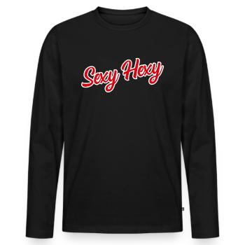 Sexy Hexy Halloween lettering - Men's Premium Organic Long Sleeve Shirt - black - Front - Nico (187cm)