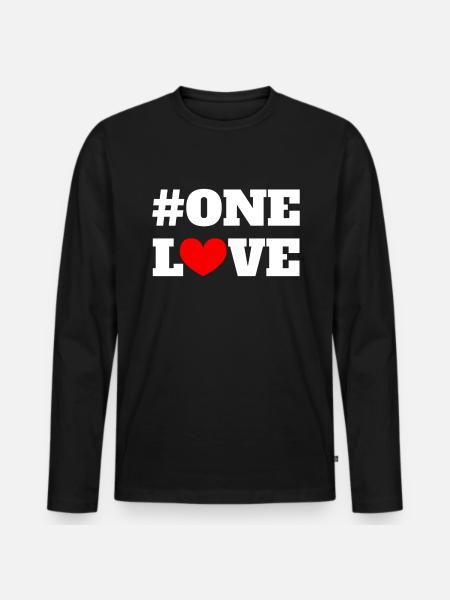 One Love - Männer Premium Bio Langarmshirt - Schwarz