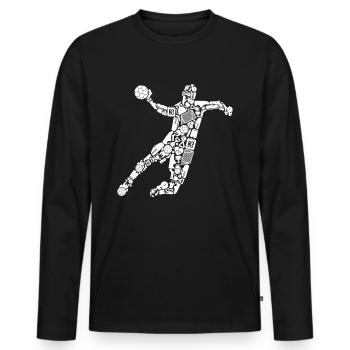 Handball Symbols Handball Sports Handball Player - Men's Premium Organic Long Sleeve Shirt - black - Front - Nico (187cm)