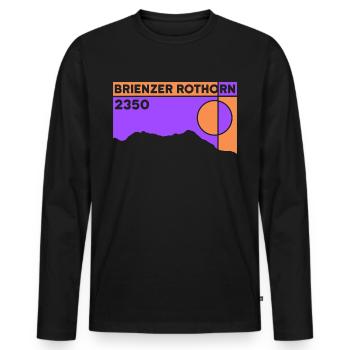Brienzer Rothorn Randonnée Randonnée Haute Altitude Souvenir - T-shirt manches longues Premium bio Homme - noir - Devant - Nico (187cm)