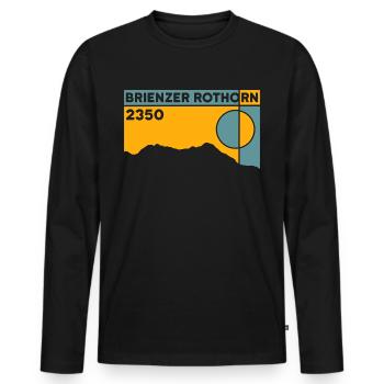 Brienzer Rothorn Randonnée Randonnée Haute Altitude Souvenir - T-shirt manches longues Premium bio Homme - noir - Devant - Nico (187cm)