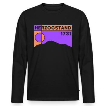 Herzogstand, Mountain, Hiking, Hike, Ridge Walk - Men's Premium Organic Long Sleeve Shirt - black - Front - Nico (187cm)