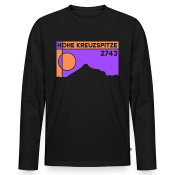 Hohe Kreuzspitze Jaufenpass Randonnée à ski de randonnée - T-shirt manches longues Premium bio Homme - noir - Devant - Nico (187cm)