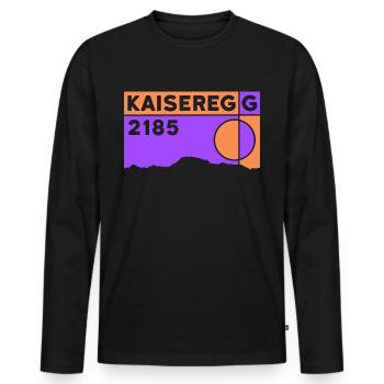 Kaiseregg Randonnée en montagne Randonnée Fribourg Souvenirs - T-shirt manches longues Premium bio Homme - noir - Devant - Nico (187cm)
