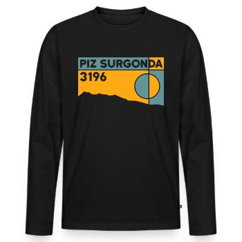 Piz Surgonda Randonnée Ski De Randonnée Souvenir Sommet Livre - T-shirt manches longues Premium bio Homme - noir - Devant - Nico (187cm)