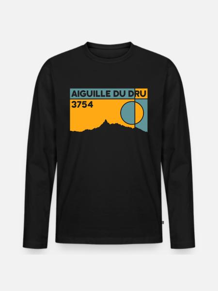 Aiguille Du Dru - T-shirt manches longues Premium bio Homme - noir