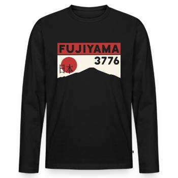Mount Fuji Fujiyama Wanderung Tour Tokio Japan - Männer Premium Bio Langarmshirt - Schwarz - Vorne - Nico (187cm)