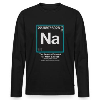 NA - Element for Meet & Greet - Periodensystem - Männer Premium Bio Langarmshirt - Schwarz - Vorne - Nico (187cm)