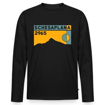 Schesaplana Wanderung Klettersteig Bergtour Gipfel - Männer Premium Bio Langarmshirt - Schwarz - Vorne - Nico (187cm)