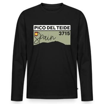Pico del Teide Hiking Tenerife Souvenir Volcano - Men's Premium Organic Long Sleeve Shirt - black - Front - Nico (187cm)