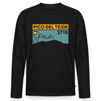 Pico Del Teide Besteigen Wanderung Höhe Teneriffa - Männer Premium Bio Langarmshirt - Schwarz - Vorne - Nico (187cm)