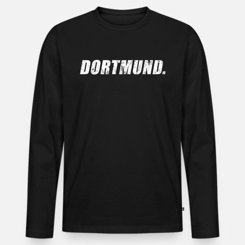 Dortmund - Maglia a manica lunga ecologica premium da uomo - nero