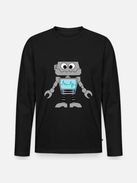 Roboter Technik Computer Elektronik Geschenkidee - Männer Premium Bio Langarmshirt - Schwarz