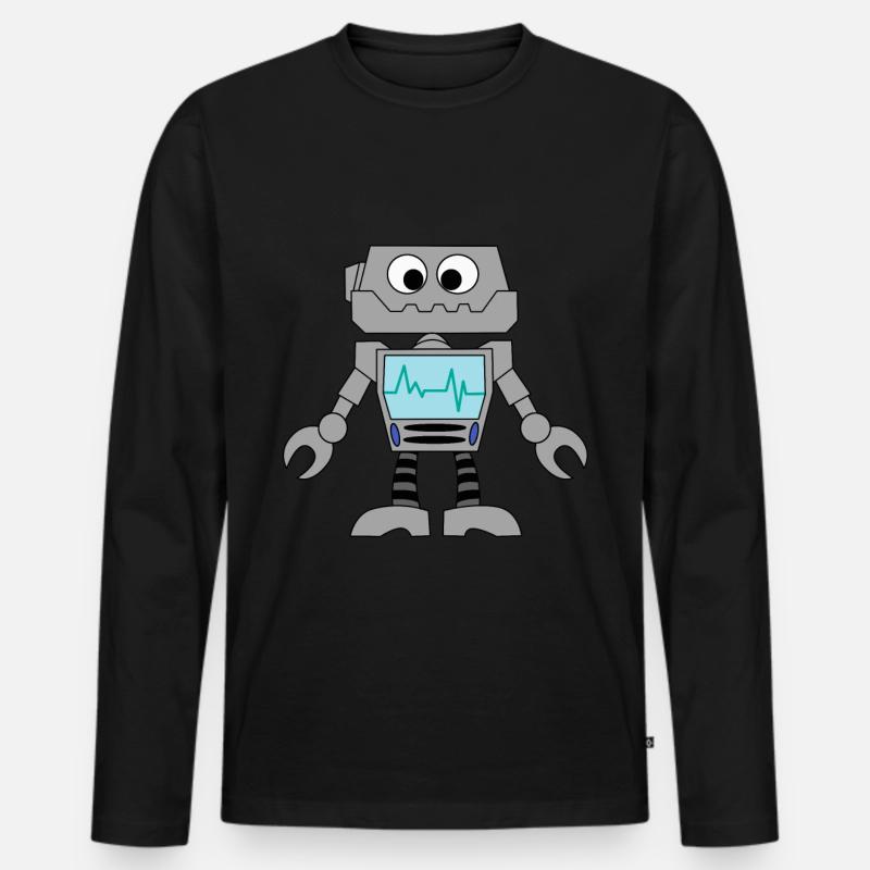 Roboter Technik Computer Elektronik Geschenkidee - Männer Premium Bio Langarmshirt - Schwarz