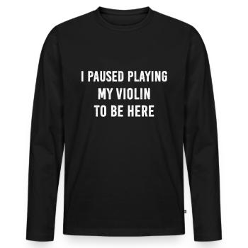 Violine Violinist Geige Spieler Musiker Geschenk - Männer Premium Bio Langarmshirt - Schwarz - Vorne - Nico (187cm)