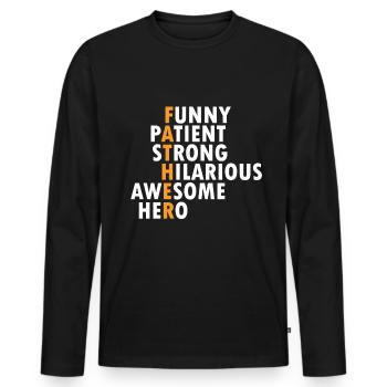 Father Vater Charakter Stolzer Papa Werte Geschenk - Männer Premium Bio Langarmshirt - Schwarz - Vorne - Nico (187cm)