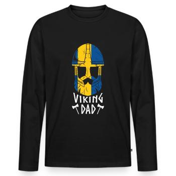 Viking Dad Schweden Bart Wikinger Mann Geschenk - Männer Premium Bio Langarmshirt - Schwarz - Vorne - Nico (187cm)
