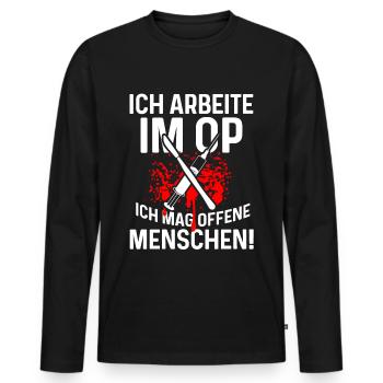 Krankenschwester OP Notaufnahme lustiger Spruch - Männer Premium Bio Langarmshirt - Schwarz - Vorne - Nico (187cm)