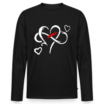 Heart Love Syringe Doctor Carer Gift - Men's Premium Organic Long Sleeve Shirt - black - Front - Nico (187cm)