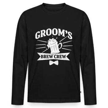 Bachelor Party Groom Beer Crew Gift - Men's Premium Organic Long Sleeve Shirt - black - Front - Nico (187cm)