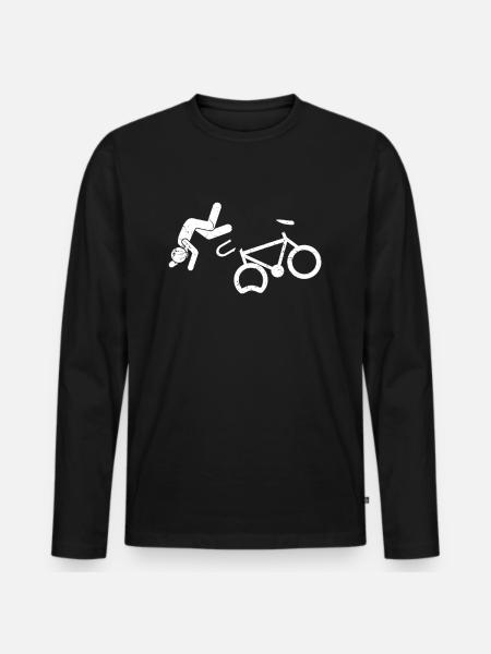 Funny bike shirt stunt accident gift - Men's Premium Organic Long Sleeve Shirt - black