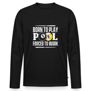 T-shirts de billard drôle de piscine - T-shirt manches longues Premium bio Homme - noir - Devant - Nico (187cm)