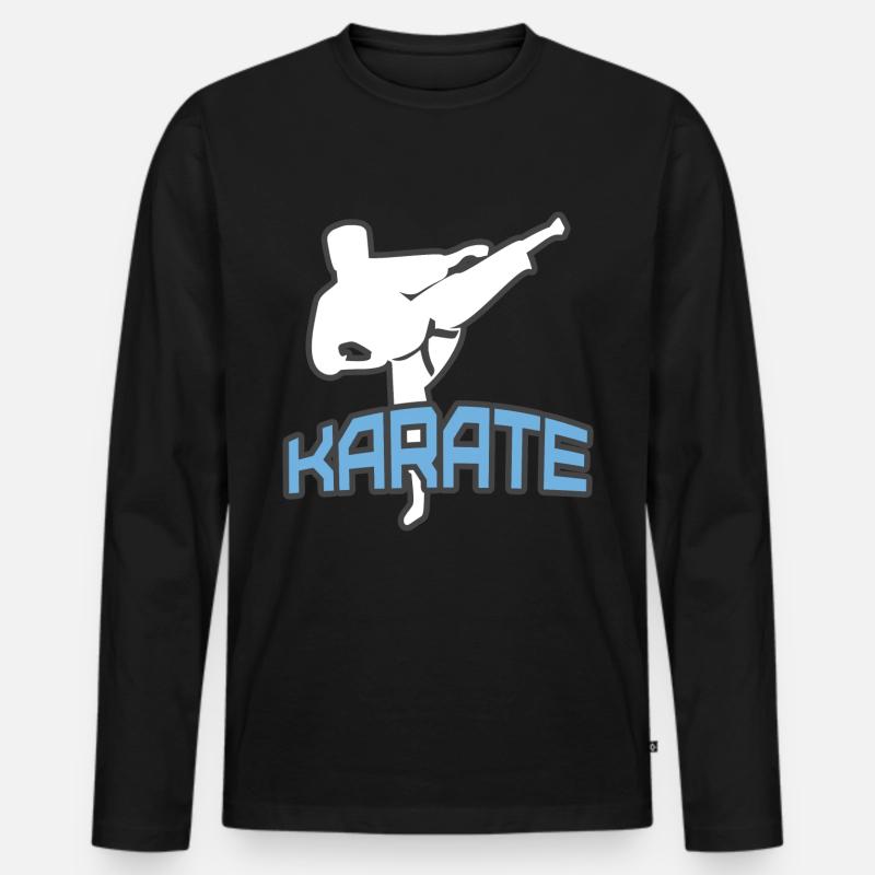 Karate Freizeit Geschenk Karateka Kampfsport - Männer Premium Bio Langarmshirt - Schwarz