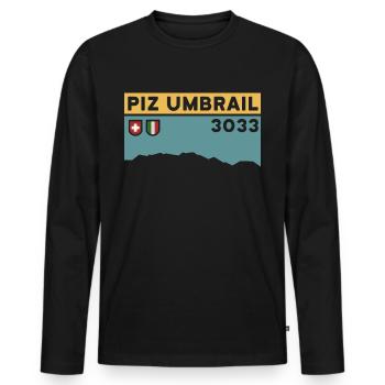 Piz Umbrail Mountain Tour Bike Tour Ski Tour Souvenirs - Men's Premium Organic Long Sleeve Shirt - black - Front - Nico (187cm)