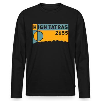 High Carpathians Hiking Camping Biking Souvenirs - Men's Premium Organic Long Sleeve Shirt - black - Front - Nico (187cm)
