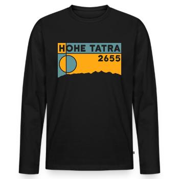 Hautes Carpates Randonnée Carte Souvenir Ours - T-shirt manches longues Premium bio Homme - noir - Devant - Nico (187cm)