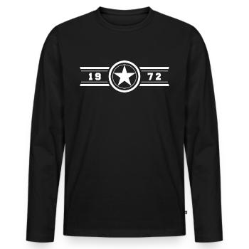 1972: Stern - T-shirt manches longues Premium bio Homme - noir - Devant - Nico (187cm)