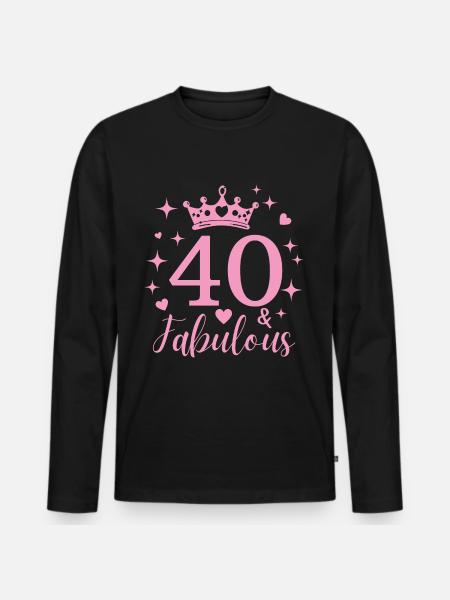 Fabulous 40. 40th birthday - Men's Premium Organic Long Sleeve Shirt - black