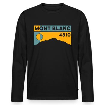 Tour du Mont Blanc 4810 Trekking Hiking Chamonix - Men's Premium Organic Long Sleeve Shirt - black - Front - Nico (187cm)