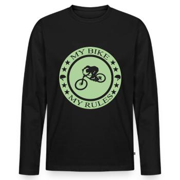 Biken Ebike Bike - Männer Premium Bio Langarmshirt - Schwarz - Vorne - Nico (187cm)